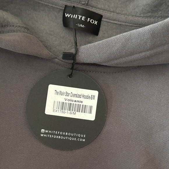 White Fox Gray Hoodie with Pink Logo - Picture 3 of 3